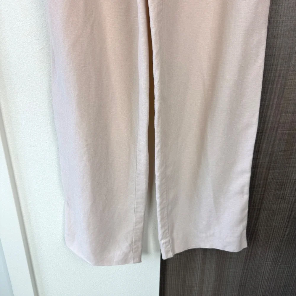 Wilfred Artizia The Effortless Pants Linen Blend Wide Leg Trouser Beige Size 4